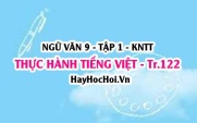 Soạn bài Thực hành Tiếng Việt trang 122 lớp 9 tập 1 Kết nối tri thức